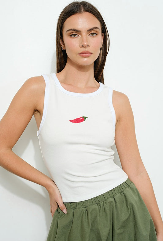 Chili Beaded Tank