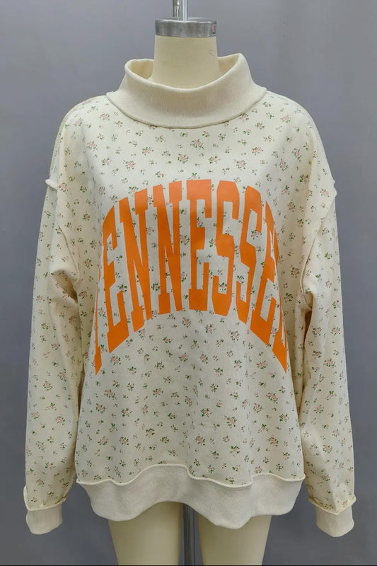 *PREORDER* - Reversible Tennessee Mock Neck Sweatshirt – Floral & Classic TN Game Day Pullover