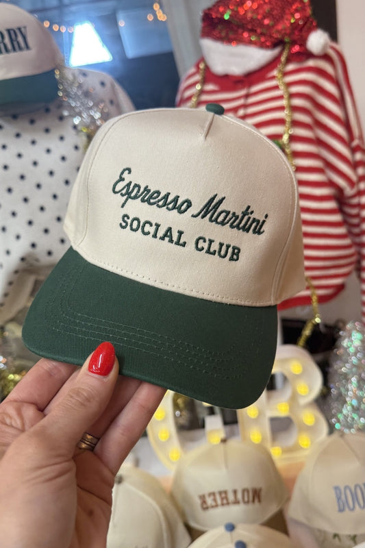 ESPRESSO MARTINI SOCIAL CLUB Dark Green Two Tone Trucker Hat