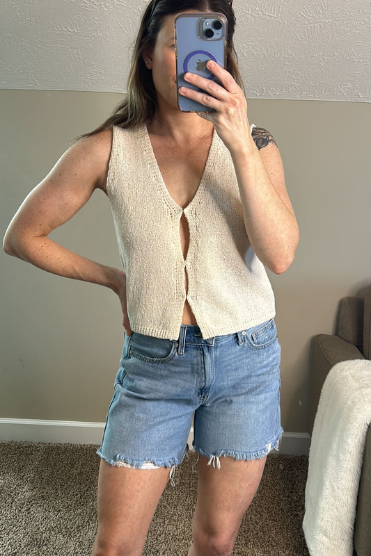 High Rise Boyfriend Denim Shorts