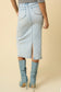 Crossover Denim Midi Skirt