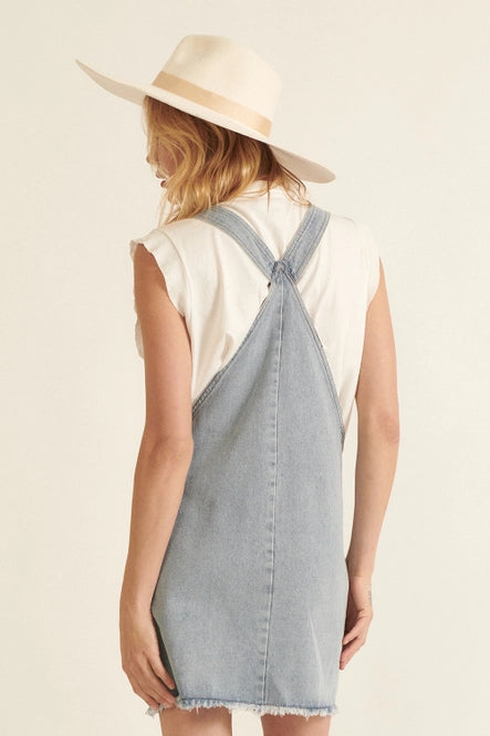 Something Different Denim Overall Mini Dress